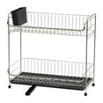 thumbnail image 1 of IRIS 2-tier Slim-sized Dish Rack with Drain Spout, Black, 1 of 10