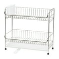 thumbnail image 1 of IRIS 2 Tier Slim-sized Dish Rack with Drain Spout, Dish drying rack, dish drainer, White, 1 of 10