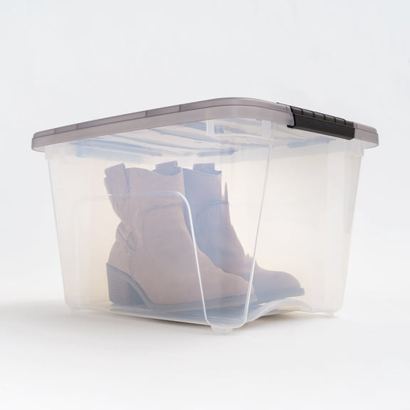 IRIS 19  Qt. Plastic Storage Bins with Lids, Stackable Storage Containers, Totes, 5 Pack