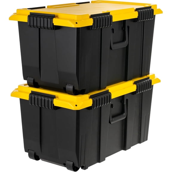 IRIS 22 Gallon Rolling Footlocker Pro with Wheels, 2 Pack
