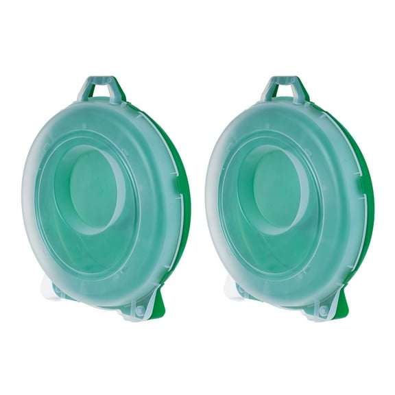 IRIS, 24"  Wreath Storage Container with Latches and Handle , Clear-Green, 2 Pk