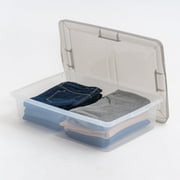 IRIS 28 Qt. Underbed Plastic Storage Bins with Lids, Stackable Storage Containers, Totes, 6 Pack
