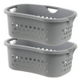 thumbnail image 1 of IRIS 2Pack Large Plastic Clothes with Hip Grip Laundry Basket, Gray, 1 of 5