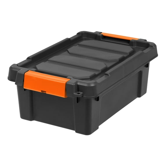 IRIS USA, 3 Gallon Heavy Duty Plastic Storage Box, Black