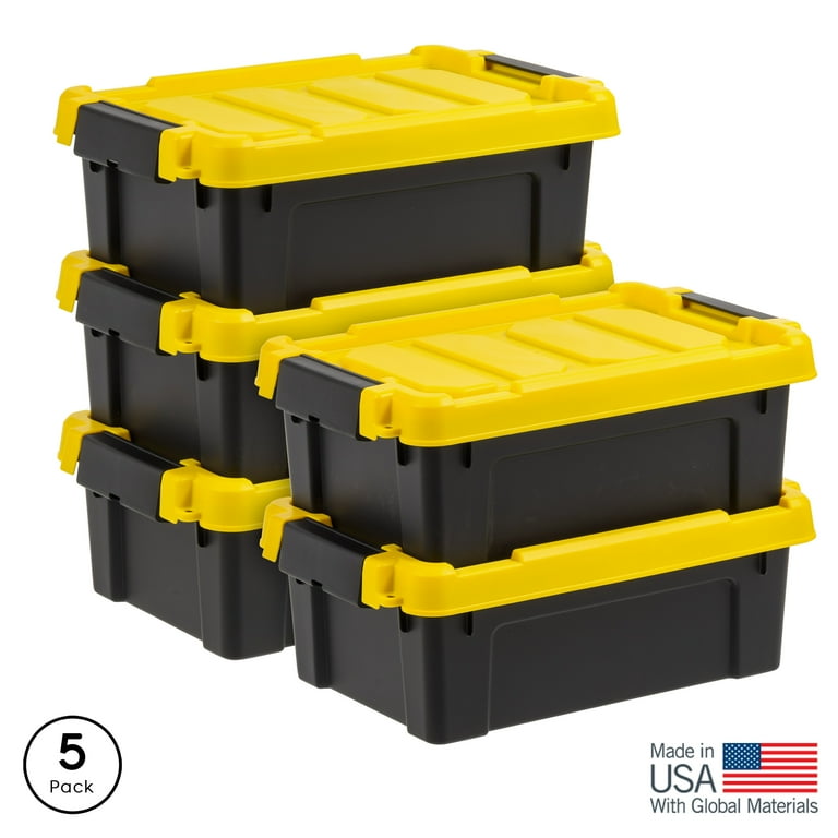 IRIS USA 3 Gal. Plastic Storage Bins with Lids Latching Totes Heavy Duty Containers 5Pk