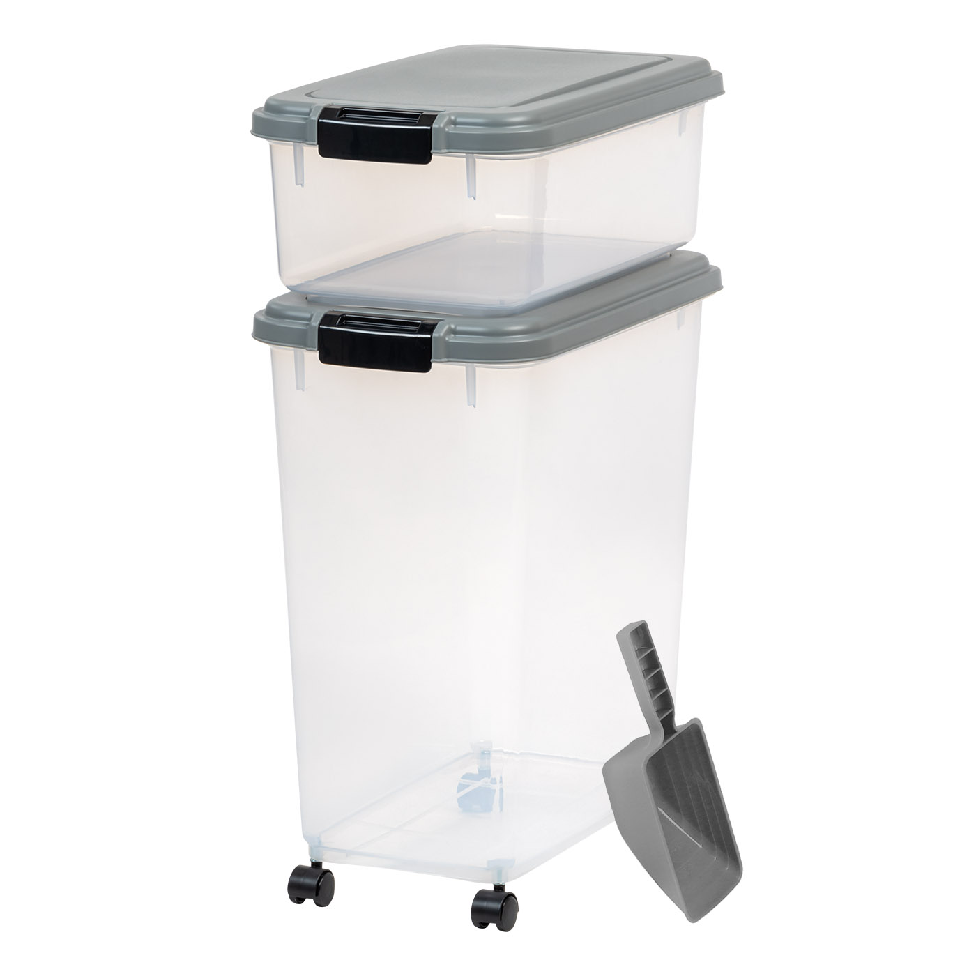 IRIS 3Piece Airtight Pet Food Container Combo, Chrome