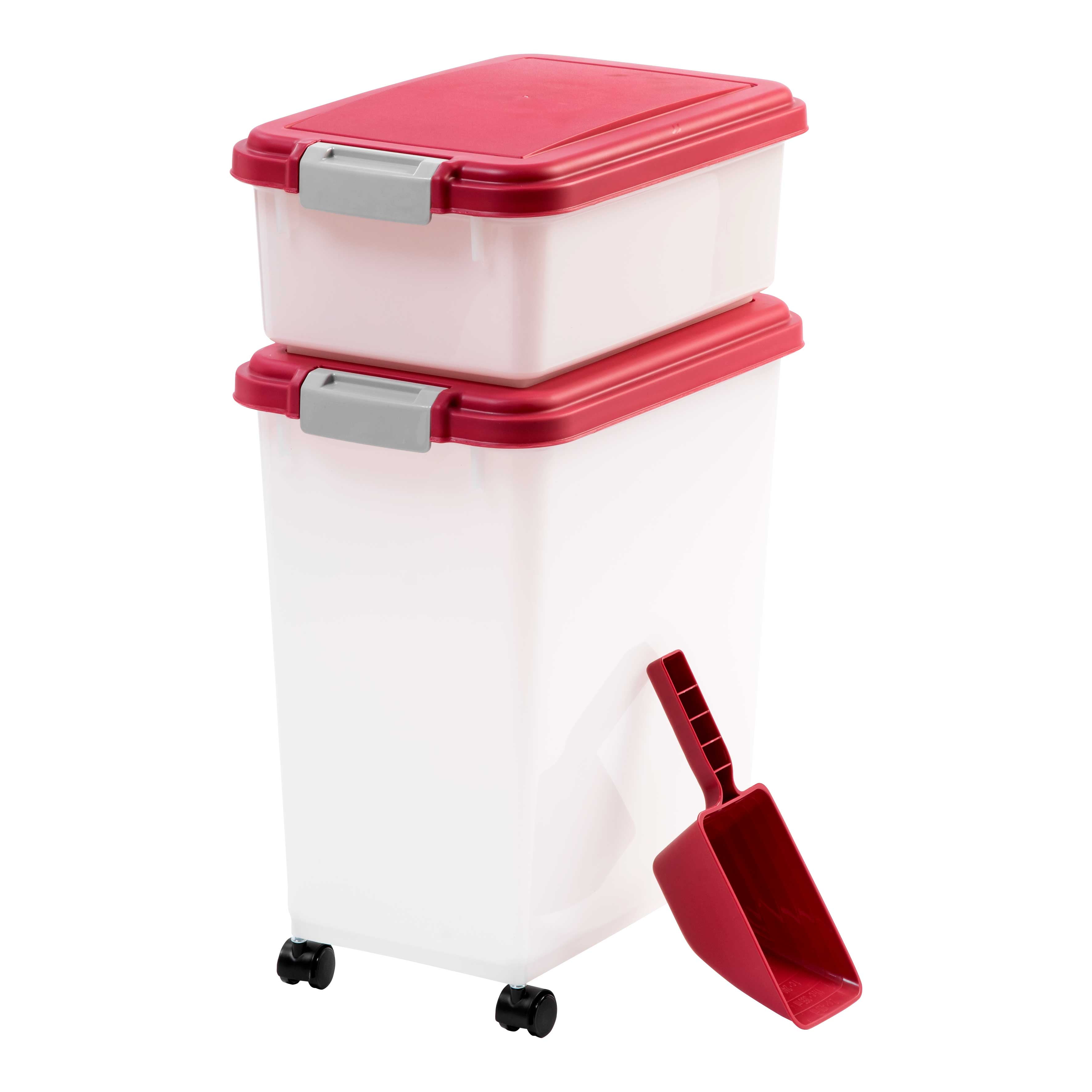 IRIS 3Piece Airtight Pet Food Container Combo, Red