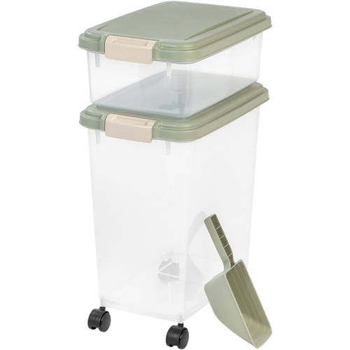 IRIS 3 Piece Airtight Pet Food Container Combo Sage Walmart