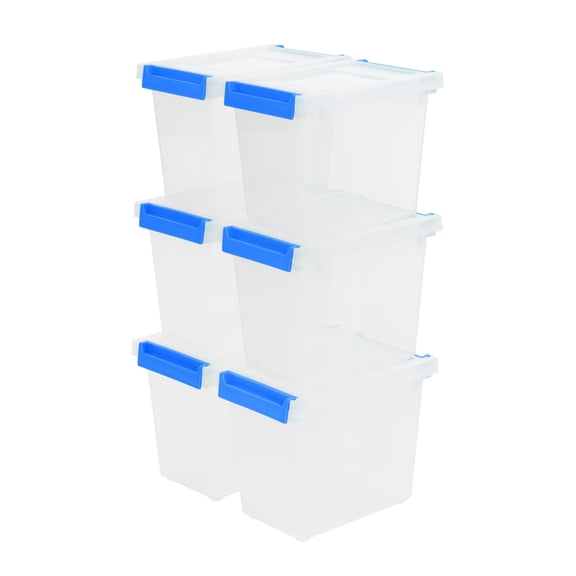 IRIS 3 Qt. Plastic Storage Bins with Lids, Clear Containers, Latching Totes 6Pk