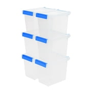 IRIS 3 Qt. Plastic Storage Bins with Lids, Clear Containers, Latching Totes 6Pk