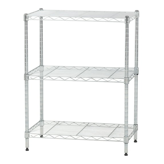 IRIS 3 Shelf Wire Storage Unit, Silver