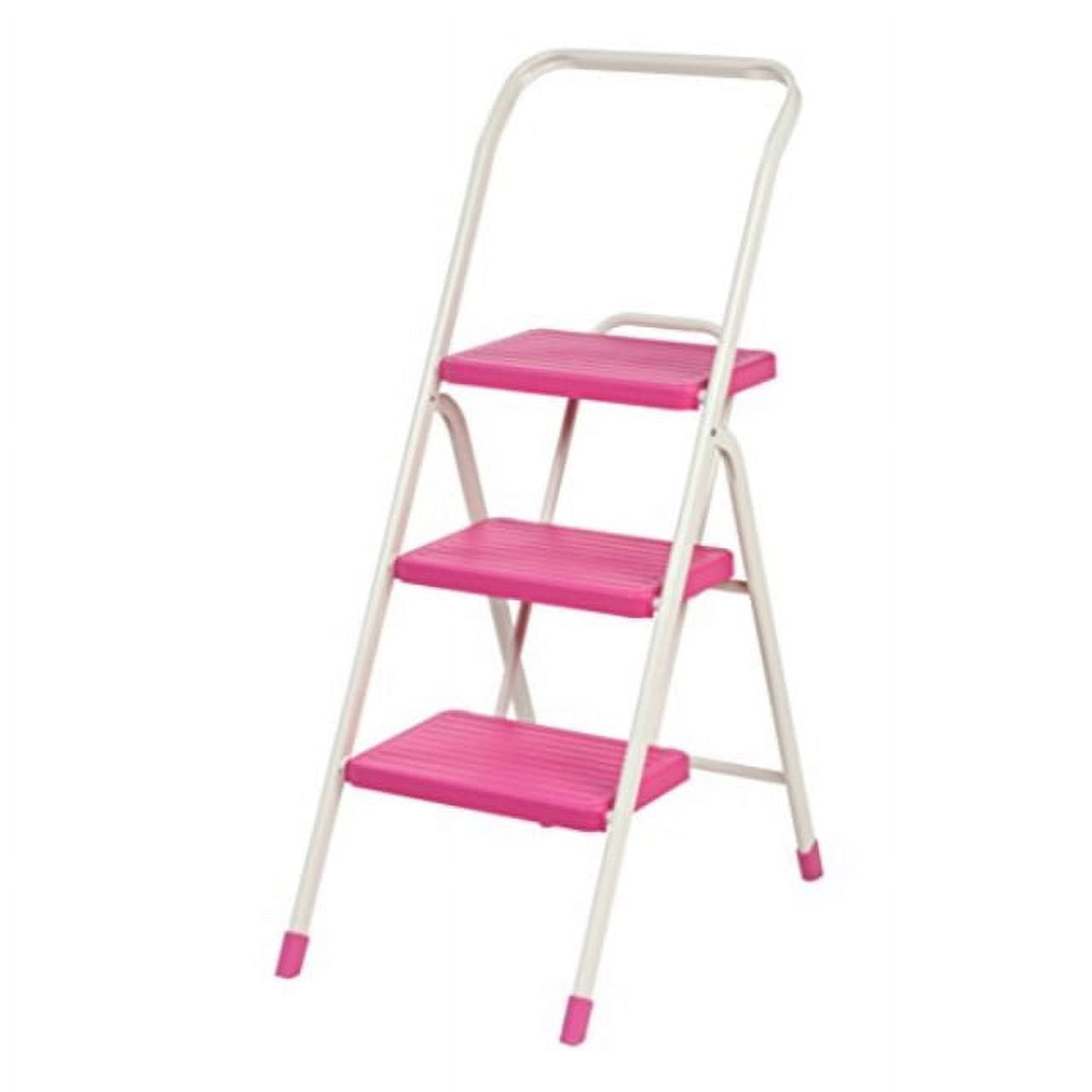 Casafield 9 inch Folding Step Stool with Handle, Pink