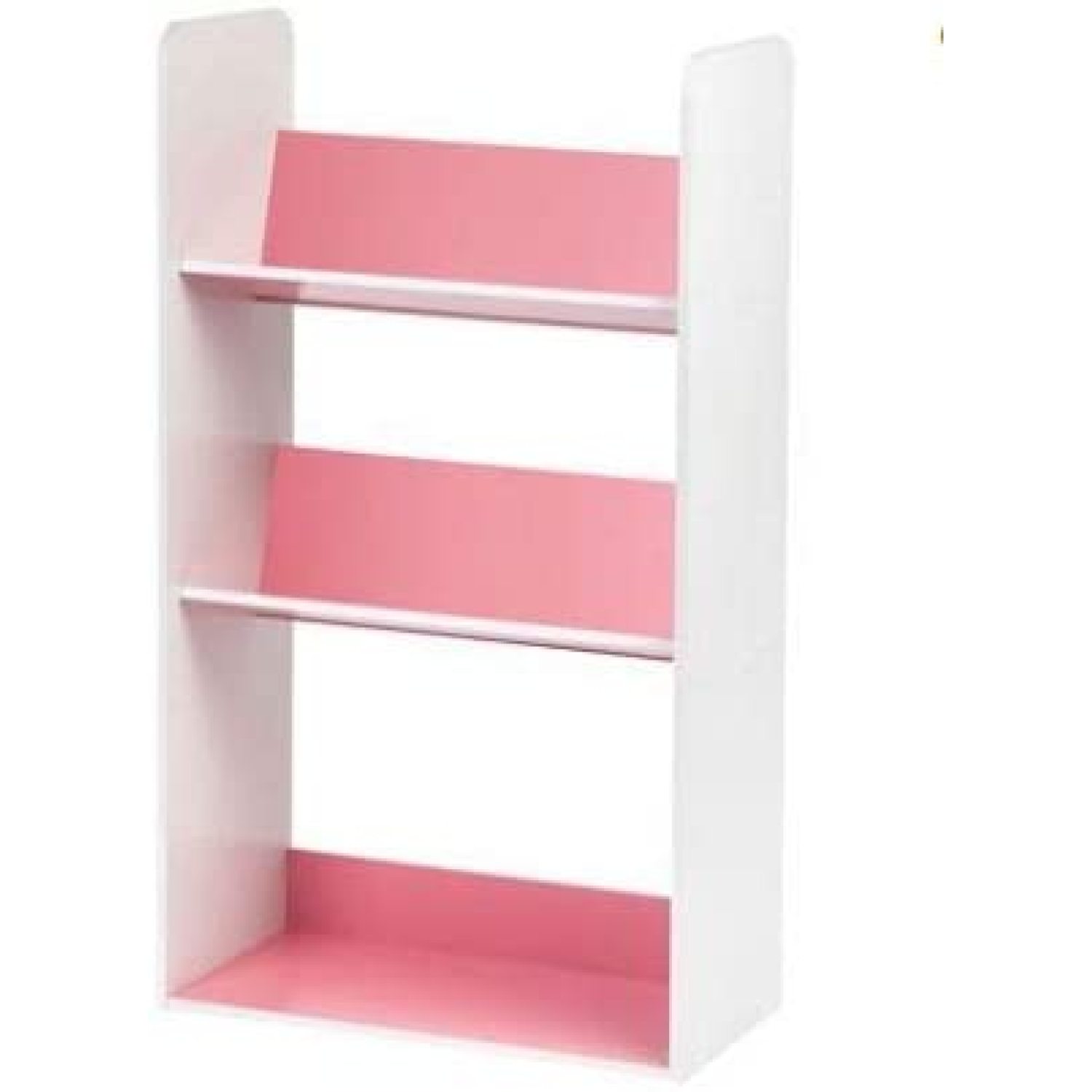 IRIS 3Tier Tilted Shelf Book Rack, Pink and White