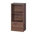 thumbnail image 1 of IRIS 3 Tier Wood Storage Shelf with Door, Brown, 1 of 3