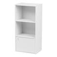 thumbnail image 1 of IRIS 3-Tier Wood Storage Shelf with Door, White, 1 of 7