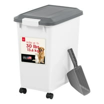 IRIS 30 Lbs. Airtight Pet Food Container | Dog & Cat Food Storage Bin with Scoop