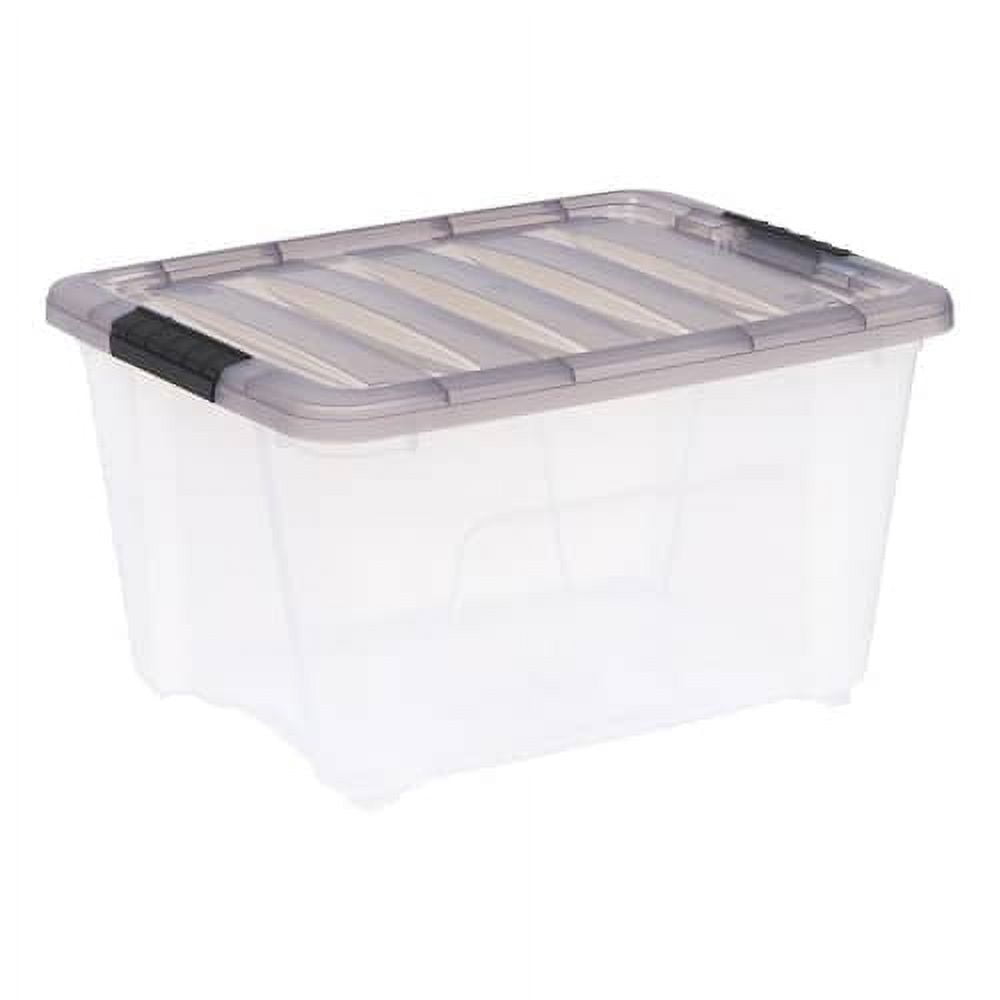 32 Quart Clear Stackable Plastic Storage Bin with Lid