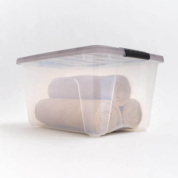 IRIS 32 Qt. Plastic Storage Bins with Lids, Stackable Storage Containers, Totes, 5 Pack