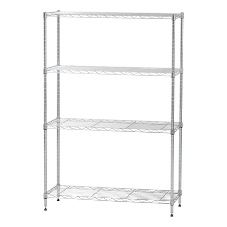IRIS 4 Shelf Wire Storage Unit, Silver