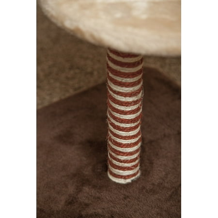 IRIS 4 Tier Plush & Wicker Cat Tree, Brown