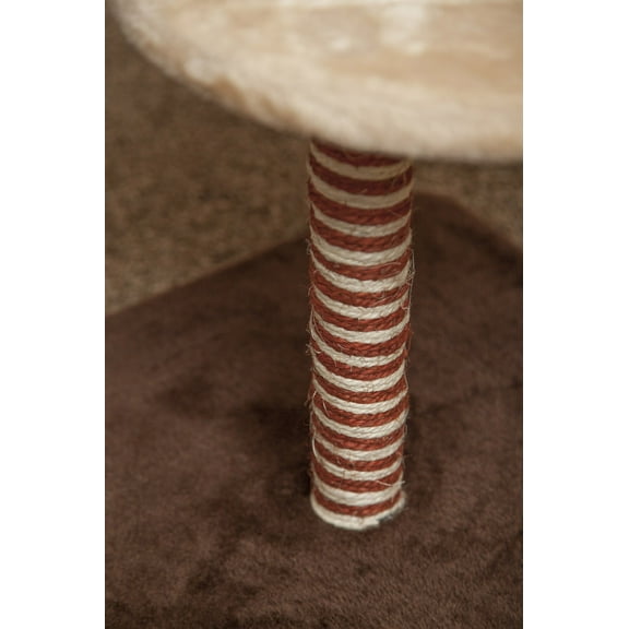 IRIS 4 Tier Plush & Wicker Cat Tree, Brown