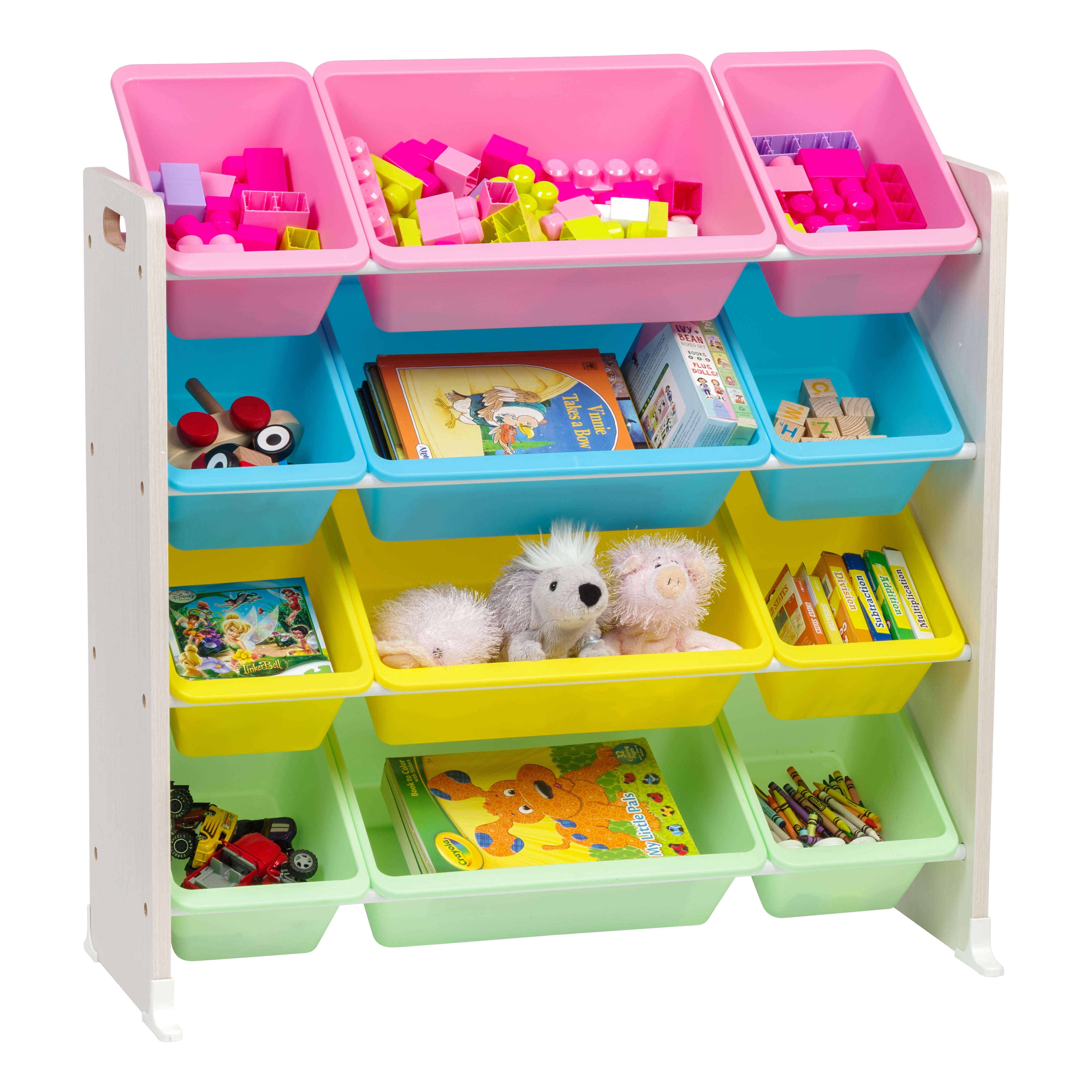 IRIS 4-Tier Storage Bin Rack, Pastel
