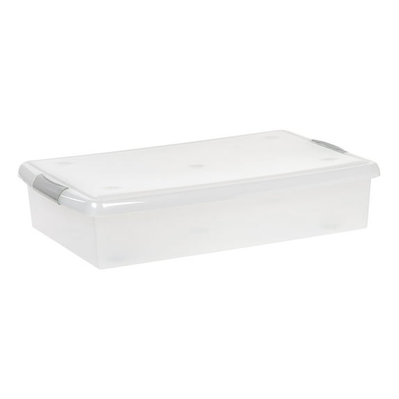 IRIS 40 Qt. Plastic Storage Bin with Lid, Stackable Storage Container, Tote, Clear
