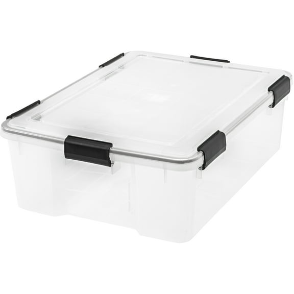IRIS 41.2 Quart WeatherPro™ Storage Container Box Bin with Seal Latching Lid, Clear