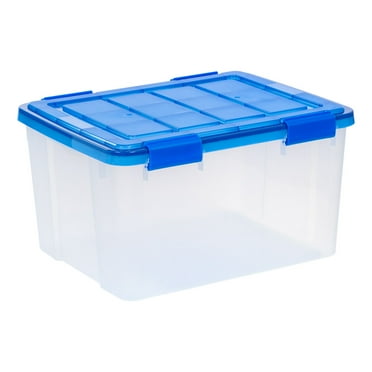 IRIS 44 Qt. Plastic Storage Bins with Sealed Lids, Clear Gasket Box, Airtight Containers
