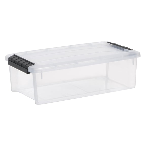 IRIS 5.8 Qt. Plastic Storage Bin with Lid, Stackable Storage Containers, Tote