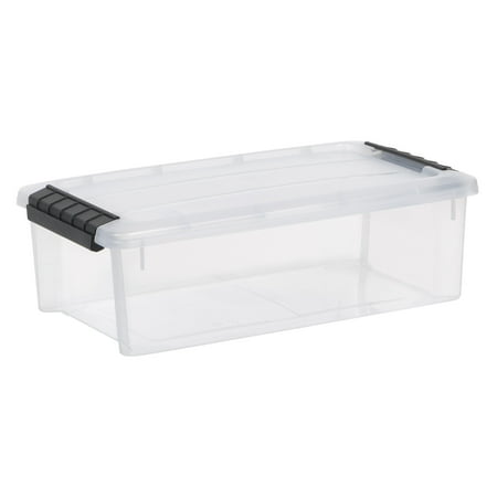 IRIS 5.8 Qt. Plastic Storage Bin with Lid, Stackable Storage Containers, Tote