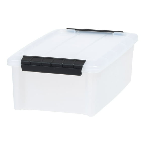 IRIS 5.8 Qt. Plastic Storage Bin with Lid, Stackable Storage Containers, Tote