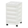 thumbnail image 1 of IRIS 5-Drawer Narrow Plastic Storage Drawer Cart with Organizer Top, White, 1 of 7