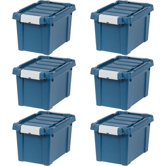 IRIS USA 5 Gallon Lockable Heavy-Duty Stackable Storage Totes with Lids ...