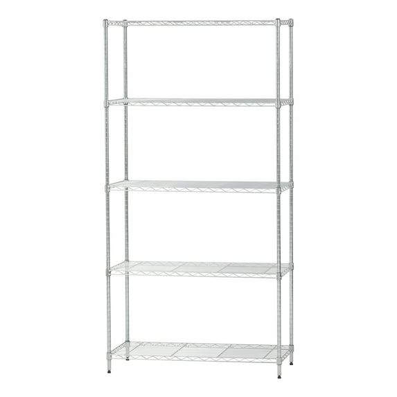 IRIS 5 Shelf Wire Storage Unit, Silver