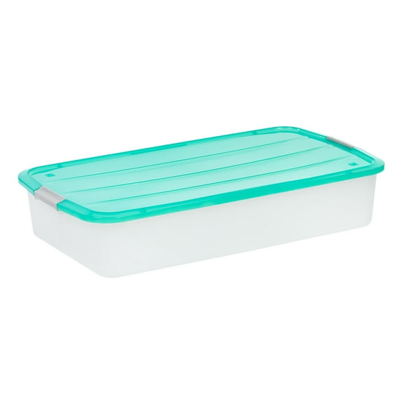 IRIS 50 Qt. Plastic Storage Bin with Lid, Stackable Storage Container, Tote, Clear