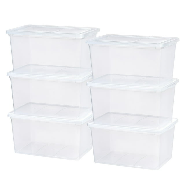 IRIS 58 Quart Clear Storage Box, 6 Pack, Clear - Walmart.com