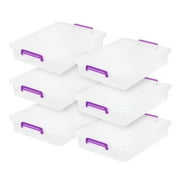 IRIS 6 Qt Large Clear Plastic Storage Bins with Lids and Secure, Organizing Container for Home, Work, 6Pk
