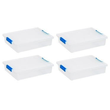 IRIS 6 Qt. Plastic Storage Bins with Lids, Clear Containers, Latching Totes 4Pk