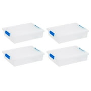 IRIS 6 Qt. Plastic Storage Bins with Lids, Clear Containers, Latching Totes 4Pk