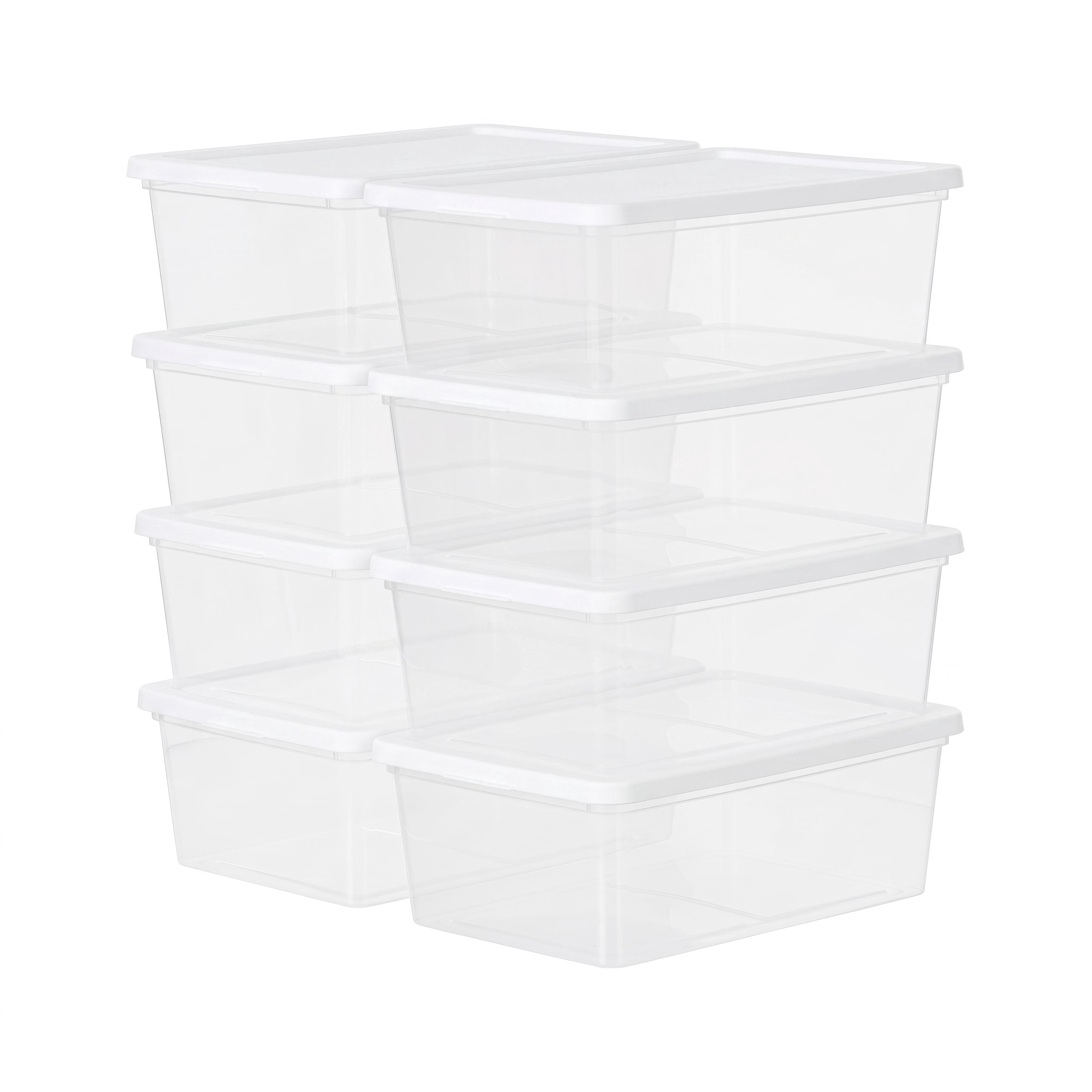 IRIS 6 Qt. Plastic Storage Bins with Lids, Stackable Containers and Totes, Clear, 8Pk