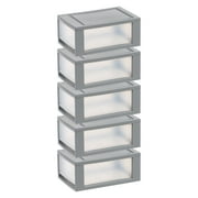 IRIS 6 Qt Small Plastic Drawers, Under Bed Storage Bins, Stackable, Modular 5Pk