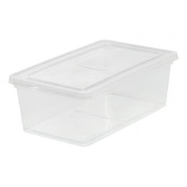 IRIS USA 17.2 Quart Snap Top Clear Plastic Storage Container Gray Lid Set of 4