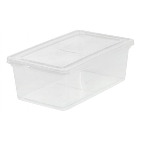 IRIS USA 6 Qt. Plastic Storage Bins with Lids, Clear, Stackable Totes, Containers