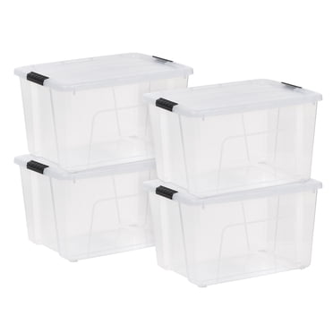 OVINESY 8.5 Qt Clear Plastic Storage Bins with Lids, 6 Pack Stackable ...