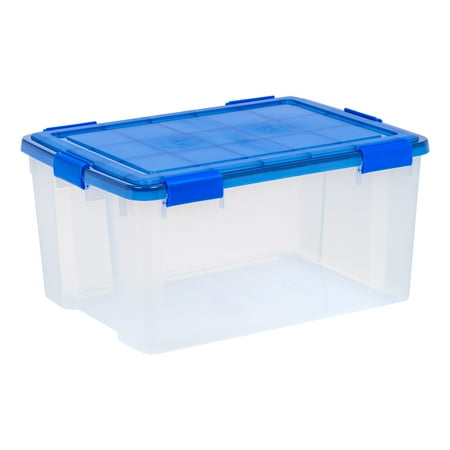 IRIS 62 Qt. Plastic Storage Bins with Sealed Lids, Clear Gasket Box, Airtight Containers