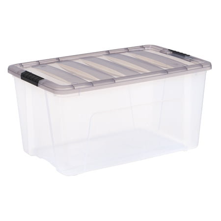 IRIS 72 Qt. Plastic Storage Bin with Lid, Stackable Storage Containers, Tote