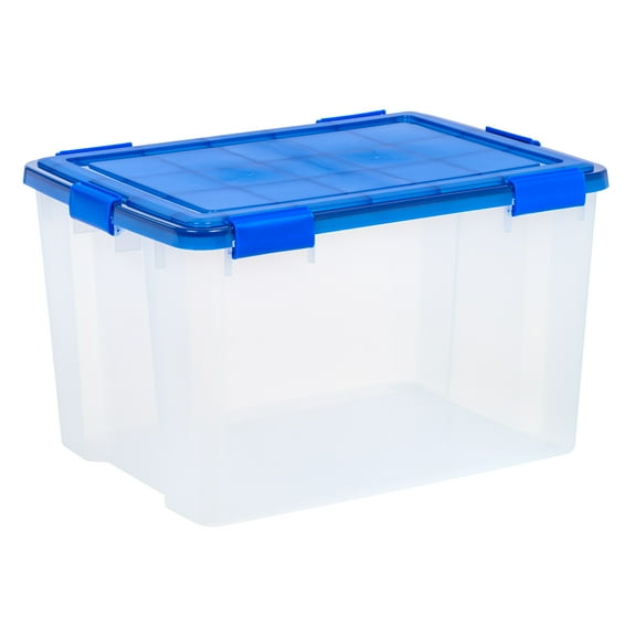 IRIS 74 Qt. Plastic Storage Bins with Sealed Lids, Clear Gasket Box, Airtight Containers