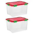 thumbnail image 1 of IRIS 74Qt. Plastic Storage Bins with Sealed Lids, Holiday Gasket Box, Airtight Containers 2Pk, 1 of 13