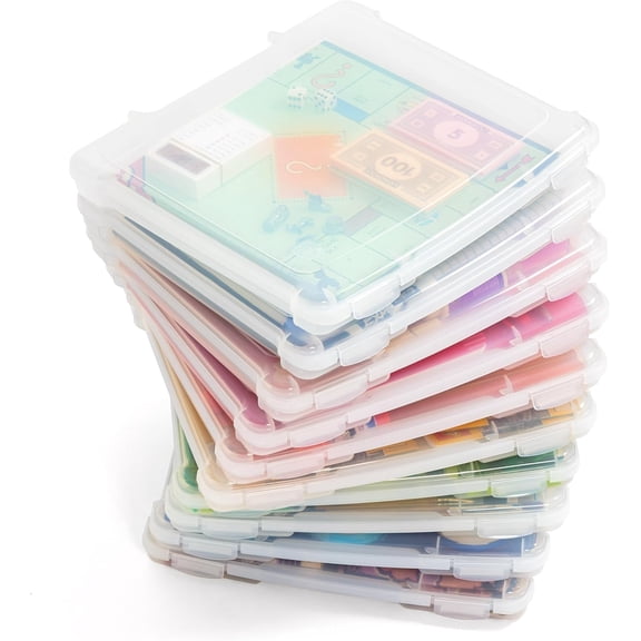IRIS 8.5" x 11" Plastic Portable Project Case with Snap-Tight Latch, Clear, Document Storage Box, 10Pk
